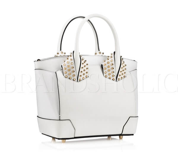2016SS最新作 Christian Louboutin ルブタンスーパーコピー★ EloiseスタッズハンドルバッグWhite